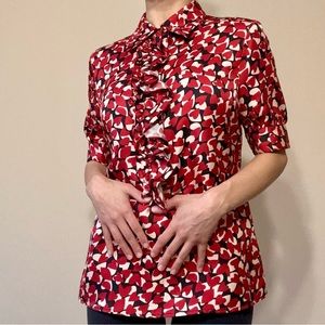 Bergdorf Goodman x Tory Burch Silk Heart Blouse